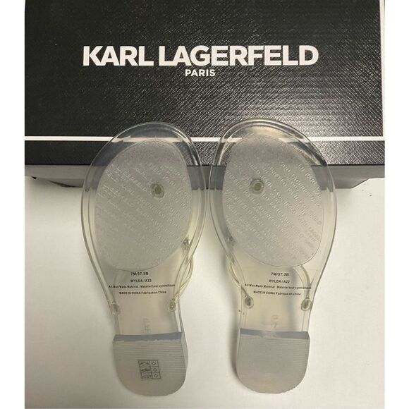 Karl Lagerfeld WYLDA White Transparent Slip On Sandal - Picture 5 of 9
